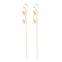 Creative Butterfly Earring Strap, Brass Cuff Earring with Long Tassel, Bluetooth Headset Anti-lost Earrings