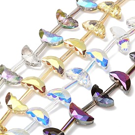 Гальванизируйте прозрачные стеклянные бусины, луна, граненые, с половиным покрытием