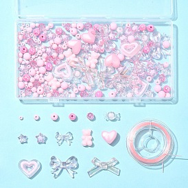 Наборы милых эластичных украшений из акрилового бисера своими руками