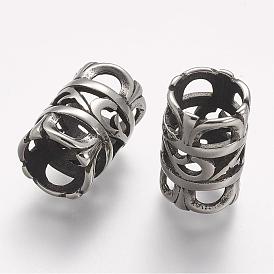 304 Stainless Steel Beads, Column, Hollow