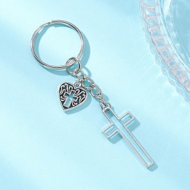 Сплав брелки, с железными разрезными брелоками, пересекаются с сердцем