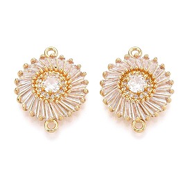 Латунные подвески из прозрачного кубического циркония, плоские круглые ссылки, долговечный