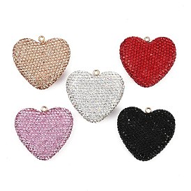 Подвески из сплава глины со стразами, сердце