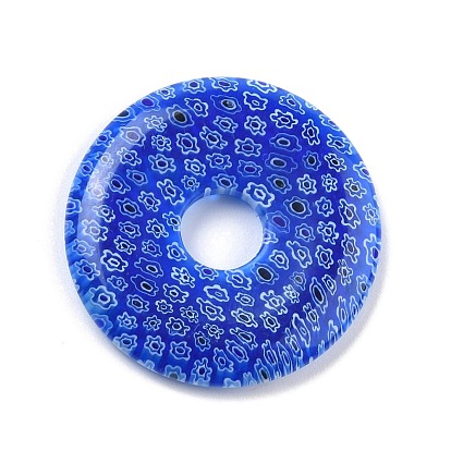 La main de perles de verre millefiori, disque de donut / pi