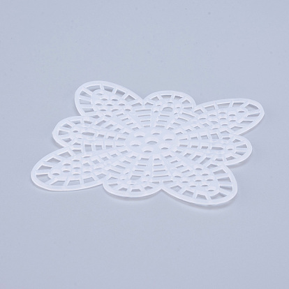 Fábrica de China Hojas lona de malla de plástico, para bordar, elaboración de hilo acrílico, proyectos de punto y ganchillo, flor 8.5x8.5x0.14 cm, agujero: 4x4 mm a granel en línea -