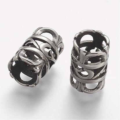 304 Stainless Steel Beads, Column, Hollow