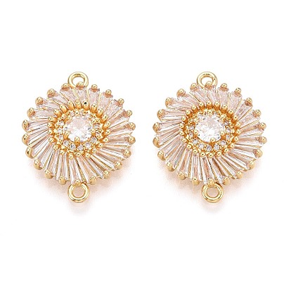 Латунные подвески из прозрачного кубического циркония, плоские круглые ссылки, долговечный