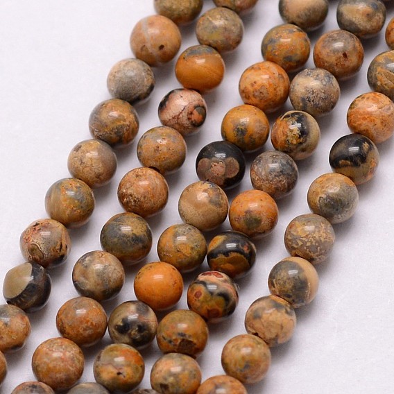 Natürliche leopardskin Edelstein Perle Stränge, Runde