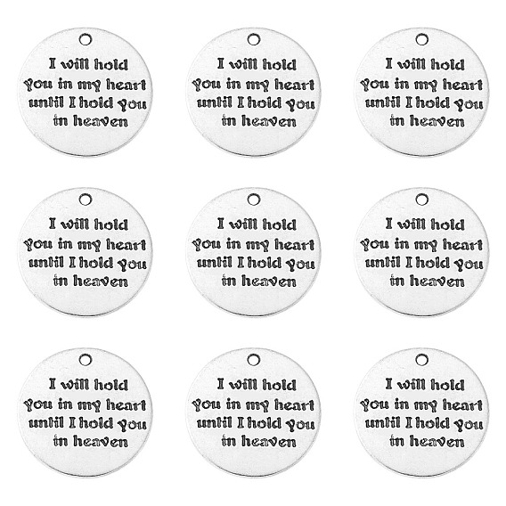 Сплавочные подвески тибетского стиля, цитаты подвески, плоские круглые со словом, Говорящие прелести, без свинца