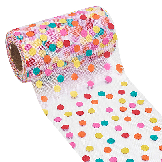 Полиэстеровый муслин, узор в горошек