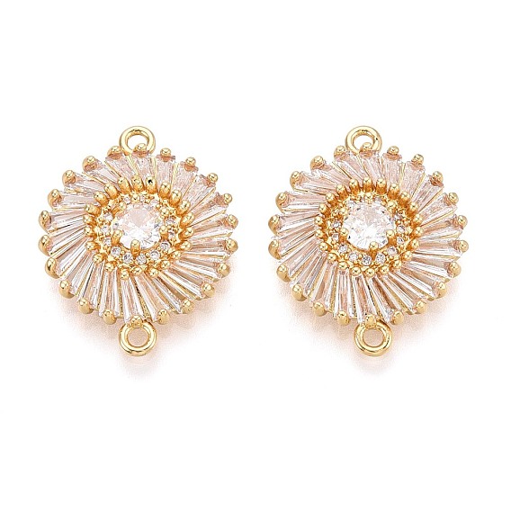 Латунные подвески из прозрачного кубического циркония, плоские круглые ссылки, долговечный