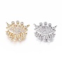 Brass Micro Pave Cubic Zirconia Charms, Evil Eye, Clear