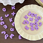 Opaque Acrylic European Beads, Large Hole Beads, Letter