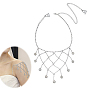 Alloy Crystal Rhinestone Multilayered Flower Tassel Shoulder Bra Body Chains