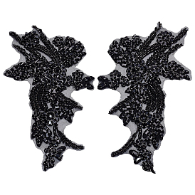 1 парная вышивка из полиэстера на заплатках для одежды, аксессуары для костюма, аппликация, со стразами