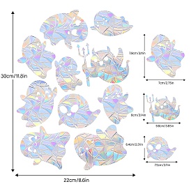 Halloween Ghost Rainbow Prism Electrostatic Window Stickers, PVC Anti Collision Stickers, for Windows, Glass Doors, Mirrors Decorations