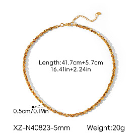 5mm 304 Halsketten aus Edelstahlseil für Damen und Herren