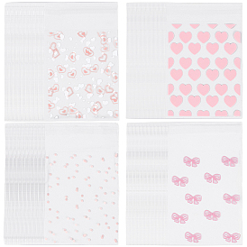 4 сумки 4 стили прозрачные пакеты для хранения из полипропилена с принтом, пакеты с самоуплотнением, прямоугольные