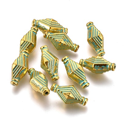 Alloy Beads, Rhombus, Lead Free & Cadmium Free