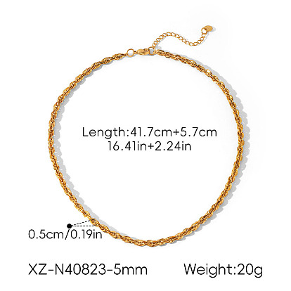 5mm 304 Halsketten aus Edelstahlseil für Damen und Herren