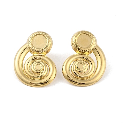 Left and Right Ion Plating(IP) 304 Stainless Steel Stud Earrings Findings for Women, Vortex