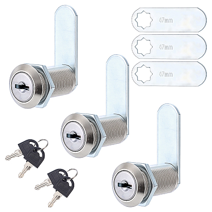 Zinc Alloy & Plastic Cam Lock Cylinder with 2 Keys, Secure Replacement Lock