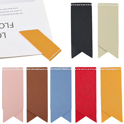 7шт 7 цвета закладки из искусственной кожи, прямоугольные