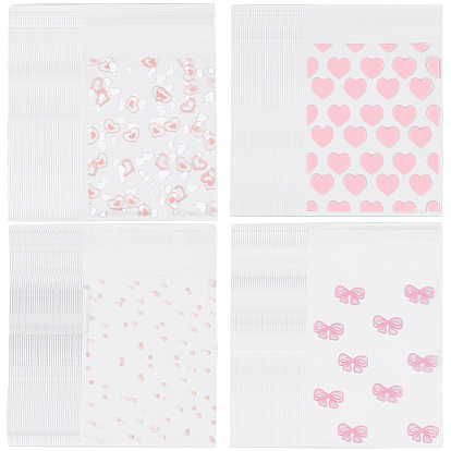 4 сумки 4 стили прозрачные пакеты для хранения из полипропилена с принтом, пакеты с самоуплотнением, прямоугольные