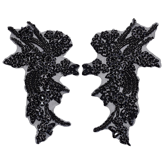 1 парная вышивка из полиэстера на заплатках для одежды, аксессуары для костюма, аппликация, со стразами