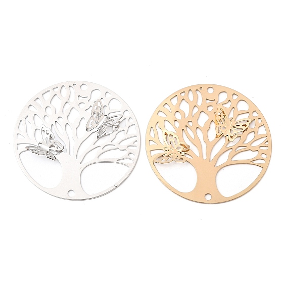 Латунные подвески, плоская круглая с подвесками дерево жизни, полый