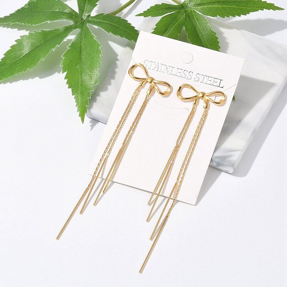 304 серьги из нержавеющей стали из нержавеющей стали, бантом