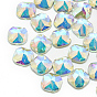 DIY Flat Back K9 Glass Rhinestone Cabochons, Random Color Back Plated, Faceted, Square