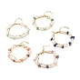 Natural Mixed Stone & Pearl Beads Double Layered Bracelet, Reiki Bracelet with Link Chain, Golden