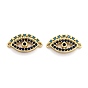 Brass Micro Pave Colorful Cubic Zirconia Links, Long-Lasting Plated, Eye