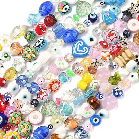 Бусины ручной работы из стекла и стекла, выполненные в смешанном стиле., разнообразные