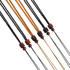 24 шт. 3 стили полиэстеровый шнур для изготовления ожерелий, с деревянными шариками