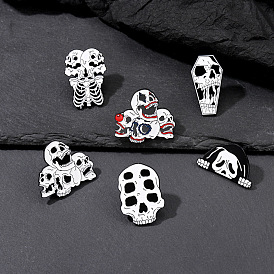 Хэллоуин креативный ужас череп панк-сплав с эмалевой брошью