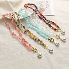 Colorful Stone Beaded Necklace with Natural Stones - Unique and Stylish Jewelry