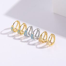 Chic Cross Zircon Earrings with 14K Gold Hooks for Women's Unique Style Jewelry