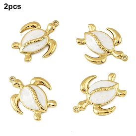 2шт. 304 эмалированные подвески из нержавеющей стали, очарование черепахи, золотые