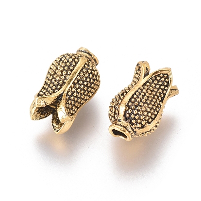 Сплавочные овальные бусины тибетского стиля , цветок