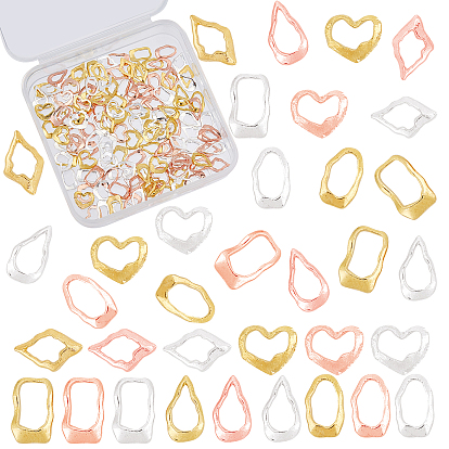 150 piezas 5 estilos cabujones de aleación, accesorios de la decoración del arte del clavo, relleno de material de resina epoxi de cristal diy, sin plomo y cadmio