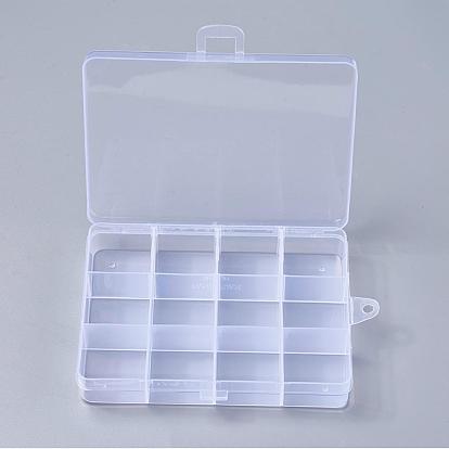 Plastic Bead Storage Containers, Stationary 12 Compartments, Rectangle, 130x100x22mm, Hole: 5mm