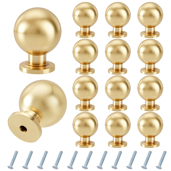 24шт. алюминиевая ручка для дверцы шкафа, с винтом, круглые