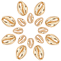 16Pcs 2 Style Brass Linking Rings, Cowrie Shell, Long-Lasting Plated
