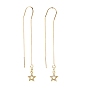 Латунные микропаве, прозрачные ушные нити из кубического циркония, серьги, звезда