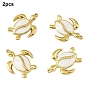 2шт. 304 эмалированные подвески из нержавеющей стали, очарование черепахи, золотые