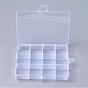 Plastic Bead Storage Containers, 12 Compartments, Rectangle