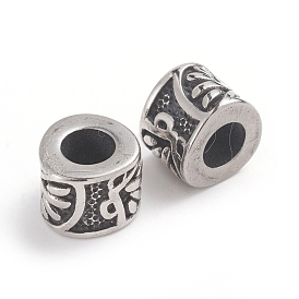 304 Stainless Steel Beads, Large Hole Beads, Column