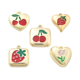 Подвески из эмали и сплава, золотые, подвески в форме сердца/квадрата